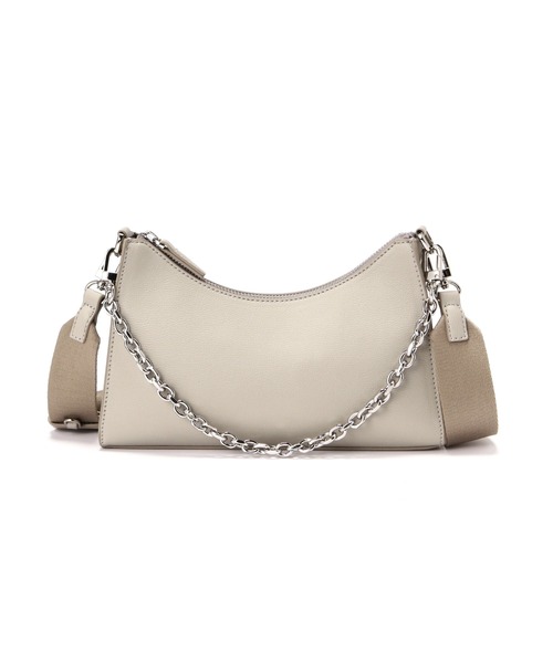 NATURAL BEAUTY BASIC（ナチュラルビューティーベーシック）の「チェーン＆クロスボディバッグ（ショルダーバッグ・レディース・オフホワイト/グレー・ﾌﾘ-）」の10枚目の写真
