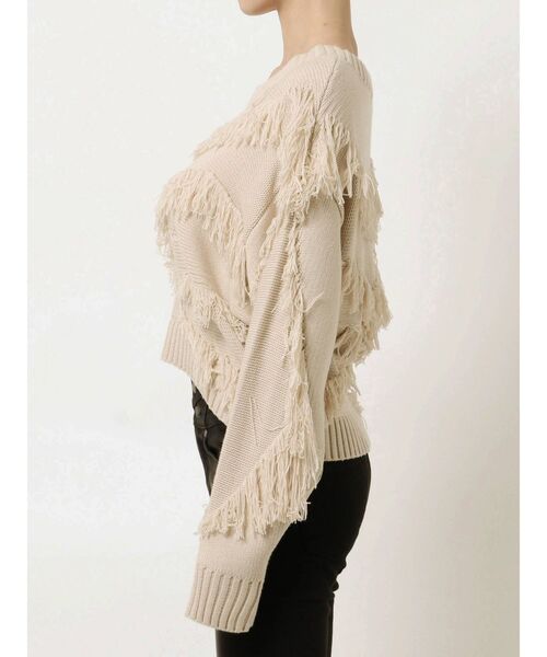 EMODA(エモダ)の「ランダムフリンジショートニット(ニット/セーター・レディース・ブラック/ブルー/アイボリー・FREE)」の12枚目の写真