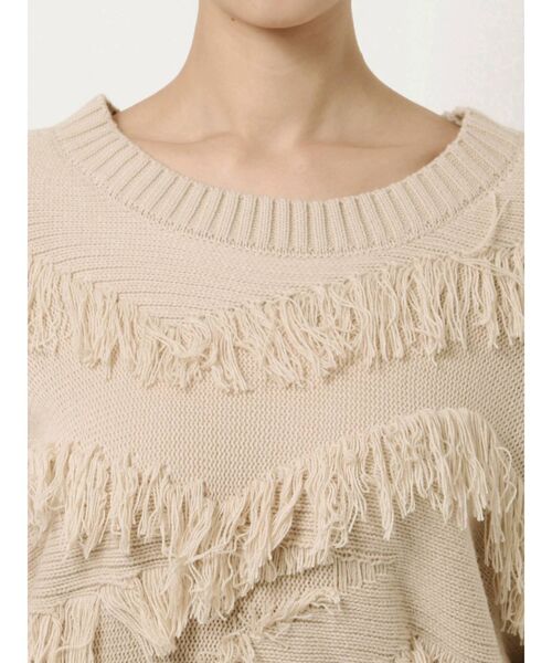 EMODA(エモダ)の「ランダムフリンジショートニット(ニット/セーター・レディース・ブラック/ブルー/アイボリー・FREE)」の14枚目の写真