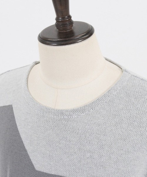 ANGENEHM（アンゲネーム）の「mn2516- ブロッキングサマーニットプルオーバー (MADE IN JAPAN) ニット（Tシャツ/カットソー・メンズ・ブルー/グレー/ブラウン・S/M/L）」の21枚目の写真