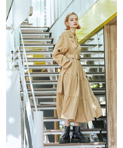 jouetie（ジュエティ）の「ライダースティアードコート（ワンピース