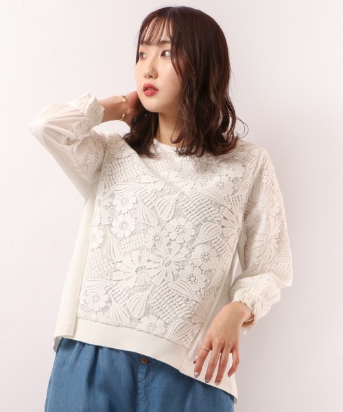 Annanicola レース切り替えブラウス Annanicola レース切り替えブラウス