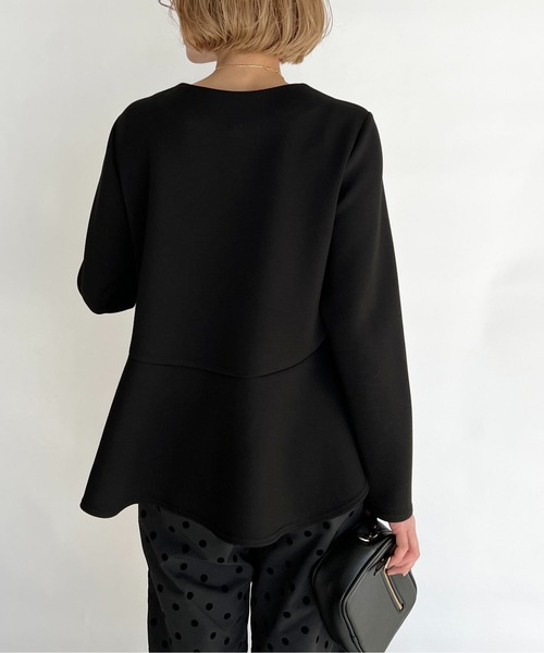 PICCIN(ピッチン)の「ボンディング切替えプルオーバー(Tシャツ/カットソー・レディース・ブラック/オフホワイト/ブルー・M)」の19枚目の写真