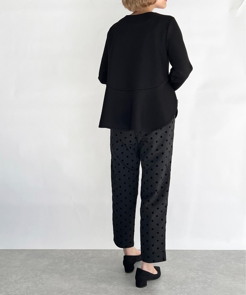 PICCIN(ピッチン)の「ボンディング切替えプルオーバー(Tシャツ/カットソー・レディース・ブラック/オフホワイト/ブルー・M)」の4枚目の写真