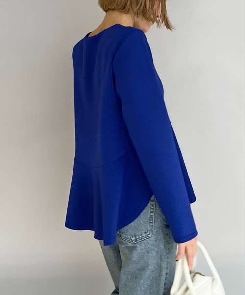 PICCIN(ピッチン)の「ボンディング切替えプルオーバー(Tシャツ/カットソー・レディース・ブラック/オフホワイト/ブルー・M)」の10枚目の写真