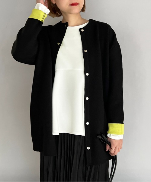 PICCIN(ピッチン)の「ボンディング切替えプルオーバー(Tシャツ/カットソー・レディース・ブラック/オフホワイト/ブルー・M)」の22枚目の写真