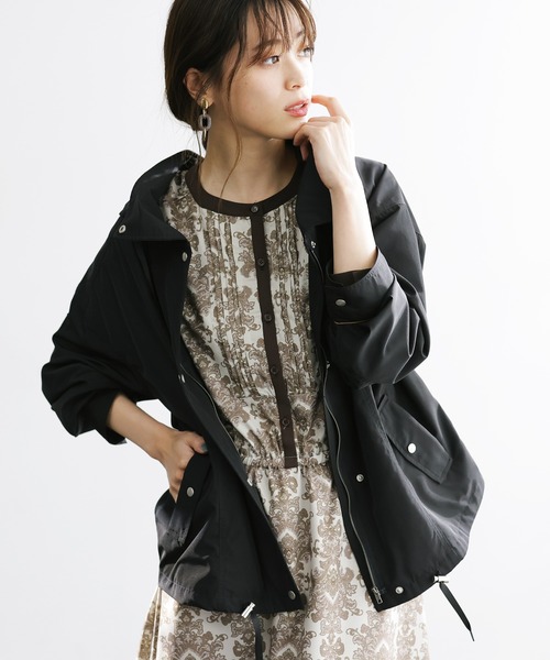 GeeRA(ジーラ)の「上品グログランマウンテンパーカー(マウンテンパーカー・レディース・カーキ/ベージュ/ブラック・X-LARGE/LARGE/SMALL/XX-LARGE/MEDIUM)」の2枚目の写真