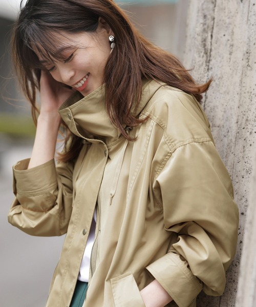 GeeRA(ジーラ)の「上品グログランマウンテンパーカー(マウンテンパーカー・レディース・カーキ/ベージュ/ブラック・X-LARGE/LARGE/SMALL/XX-LARGE/MEDIUM)」の12枚目の写真
