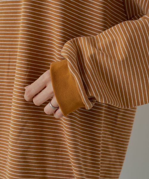 Kastane（カスタネ）の「【WEB限定】リンガーボーダーBIGロンT（Tシャツ/カットソー・レディース・オレンジ/イエロー/グリーン・FREE）」の17枚目の写真