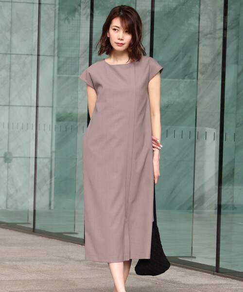 SOUP（スープ）の「◆リボン取り外し可・洗える/リネンライクワンピース（ワンピース・レディース・ネイビー/サンドベージュ/ライトベージュ・11/15 /13/09）」の2枚目の写真