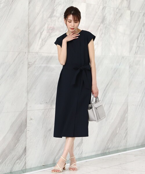 SOUP（スープ）の「◆リボン取り外し可・洗える/リネンライクワンピース（ワンピース・レディース・ネイビー/サンドベージュ/ライトベージュ・11/15 /13/09）」の4枚目の写真