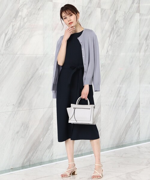 SOUP（スープ）の「◆リボン取り外し可・洗える/リネンライクワンピース（ワンピース・レディース・ネイビー/サンドベージュ/ライトベージュ・11/15 /13/09）」の6枚目の写真