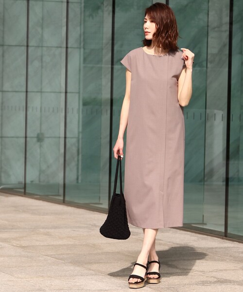 SOUP（スープ）の「◆リボン取り外し可・洗える/リネンライクワンピース（ワンピース・レディース・ネイビー/サンドベージュ/ライトベージュ・11/15 /13/09）」の8枚目の写真