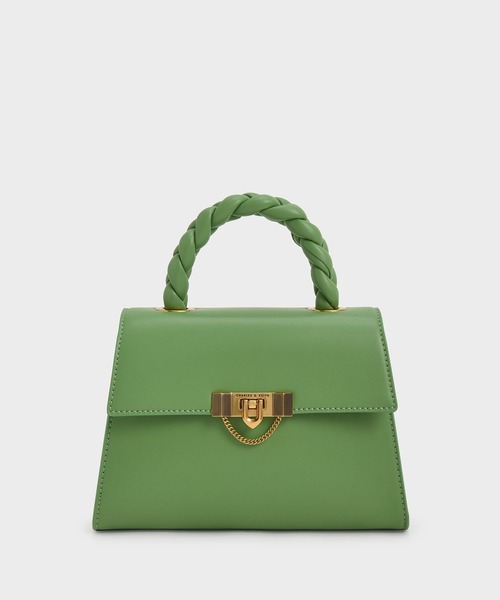 ★CHARLES&KEITH★Tallulah Braided Handle Trapeze Bag/送料込 Tallulah Braided Handle Trapeze Bag - orange - ShopperBoard