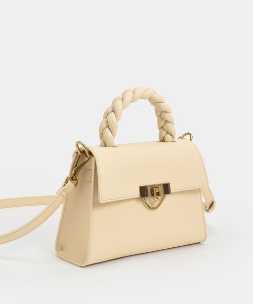 CHARLES & KEITH（チャールズ & キース）の「タルーラ ブレーデッドハンドルトラペーズバッグ / Tallulah Braided Handle Trapeze Bag（ハンドバッグ・レディース・ベージュ/オレンジ/グリーン・S）」の12枚目の写真