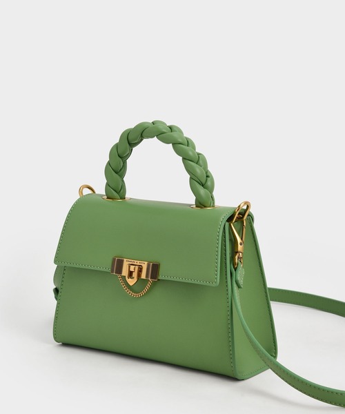 ★CHARLES&KEITH★Tallulah Braided Handle Trapeze Bag/送料込 ☆CHARLES&KEITH☆Tallulah Braided Handle Trapeze Bag/送料込