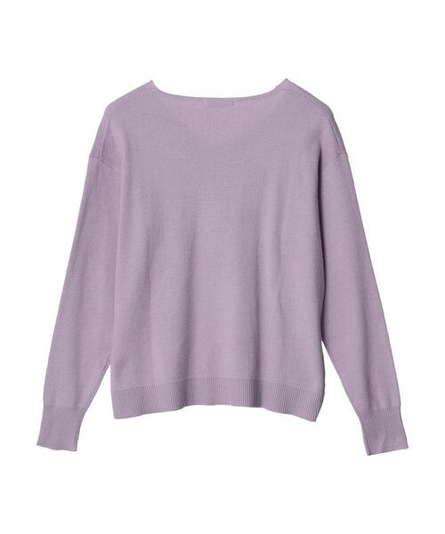 Green　Parks（グリーンパークス）の「Z ハーフミラノリブニットプルオーバー（ニット/セーター・レディース・ネイビー/オフホワイト/ミント/ラベンダー・FREE）」の17枚目の写真