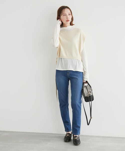 ROPE' PICNIC（ロペピクニック）の「サイドリボンレイヤードベスト（ベスト・レディース・スミクロ/キナリ・FREE）」の19枚目の写真