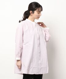 Samansa Mos2 | クレリックカラーストライプチュニック(シャツ/ブラウス)