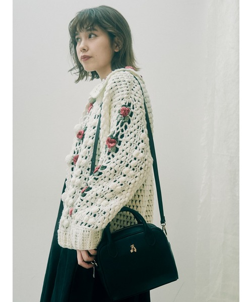 merry jenny（メリージェニー）の「bear刺繍ショルダーbag（ショルダーバッグ・レディース・アイボリー/ブラック/ブルー・FREE）」の5枚目の写真