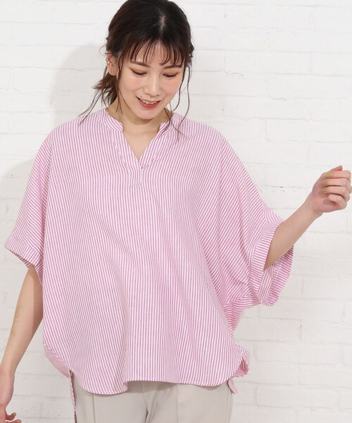 SHOO・LA・RUE(シューラルー)の「◆【洗える】フレンチリネンドルマンスキッパーシャツ(シャツ/ブラウス・レディース・ブラック/イエロー/ホワイト系/ブラック系1/ブラック系2/グリーン系3/サックスブルー系2/ピンク系/ライトパープル/オレンジ系その他4/ダークグリーン系1/レッド系4・00)」の12枚目の写真