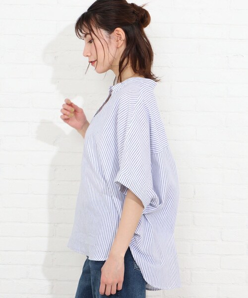 SHOO・LA・RUE(シューラルー)の「◆【洗える】フレンチリネンドルマンスキッパーシャツ(シャツ/ブラウス・レディース・ブラック/イエロー/ホワイト系/ブラック系1/ブラック系2/グリーン系3/サックスブルー系2/ピンク系/ライトパープル/オレンジ系その他4/ダークグリーン系1/レッド系4・00)」の14枚目の写真