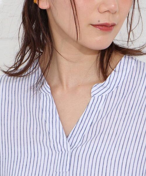 SHOO・LA・RUE(シューラルー)の「◆【洗える】フレンチリネンドルマンスキッパーシャツ(シャツ/ブラウス・レディース・ブラック/イエロー/ホワイト系/ブラック系1/ブラック系2/グリーン系3/サックスブルー系2/ピンク系/ライトパープル/オレンジ系その他4/ダークグリーン系1/レッド系4・00)」の16枚目の写真