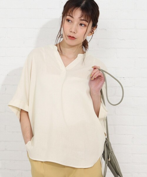 SHOO・LA・RUE(シューラルー)の「◆【洗える】フレンチリネンドルマンスキッパーシャツ(シャツ/ブラウス・レディース・ブラック/イエロー/ホワイト系/ブラック系1/ブラック系2/グリーン系3/サックスブルー系2/ピンク系/ライトパープル/オレンジ系その他4/ダークグリーン系1/レッド系4・00)」の20枚目の写真