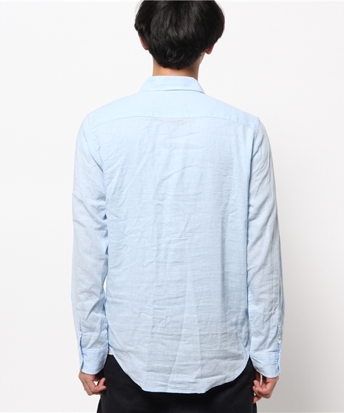 WEGO（ウィゴー）の「WEGO/フレンチリネンMIXレーヨンシャツ（シャツ/ブラウス・メンズ・ホワイト/ライム/サックスブルー/ネイビー・MEDIUM/LARGE）」の12枚目の写真