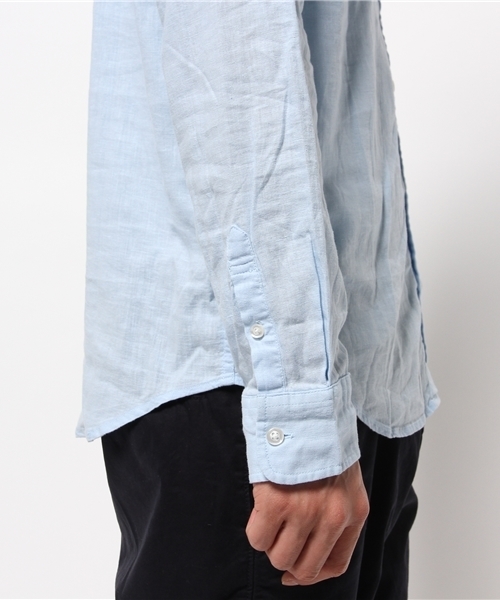 WEGO（ウィゴー）の「WEGO/フレンチリネンMIXレーヨンシャツ（シャツ/ブラウス・メンズ・ホワイト/ライム/サックスブルー/ネイビー・MEDIUM/LARGE）」の6枚目の写真