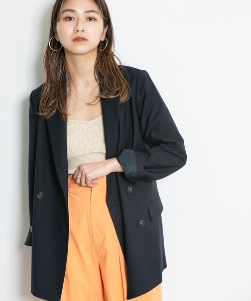 KBF（ケイビーエフ）の「ダブルロングジャケット（テーラードジャケット・レディース・ネイビー/グレー系その他・ONE）」の17枚目の写真