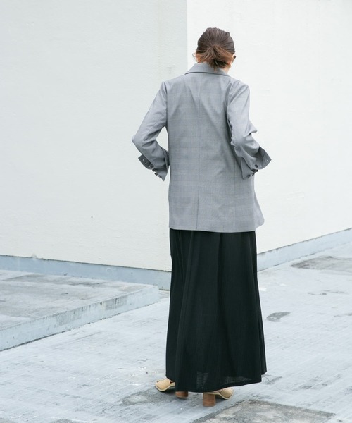 KBF（ケイビーエフ）の「ダブルロングジャケット（テーラードジャケット・レディース・ネイビー/グレー系その他・ONE）」の8枚目の写真