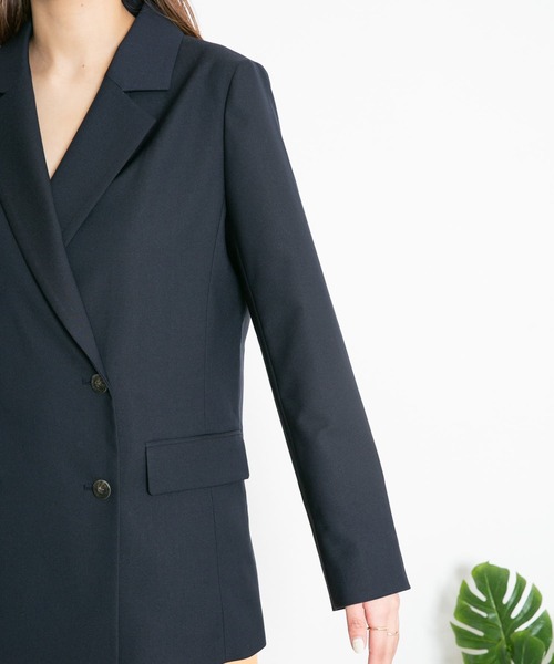 KBF（ケイビーエフ）の「ダブルロングジャケット（テーラードジャケット・レディース・ネイビー/グレー系その他・ONE）」の12枚目の写真