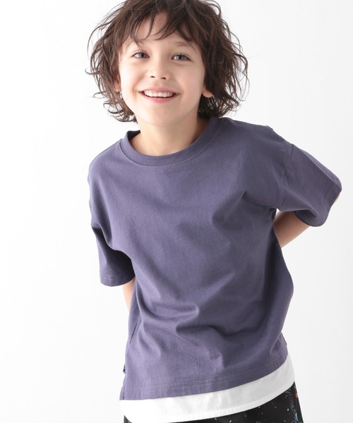 GLOBAL WORK(グローバルワーク)の「ヘビロッTEEレイヤード半袖/キッズ/269162(Tシャツ/カットソー・キッズ・カーキ/ライトブルー/ブラック/ライトイエロー/アイボリー/パープル/オレンジ・100cm/130cm/140cm/150cm/110cm/120cm/160cm)」の6枚目の写真