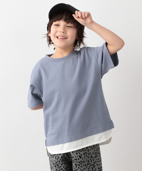 GLOBAL WORK(グローバルワーク)の「ヘビロッTEEレイヤード半袖/キッズ/269162(Tシャツ/カットソー・キッズ・カーキ/ライトブルー/ブラック/ライトイエロー/アイボリー/パープル/オレンジ・100cm/130cm/140cm/150cm/110cm/120cm/160cm)」の5枚目の写真