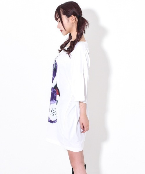 TRAVAS TOKYO(トラバス トウキョウ)の「『TRAVAS TOKYO/トラバス トーキョー』Devil bear BIG Tee/悪魔くま半袖Tシャツ(Tシャツ/カットソー・レディース・ホワイト/ブラック・FREE)」の7枚目の写真