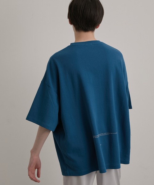 JUNRED（ジュンレッド）の「2カラーポイントハーフスリーブプルオーバー（Tシャツ/カットソー・メンズ・グレー/グリーン/ブルー/ホワイト・M/S/L）」の4枚目の写真