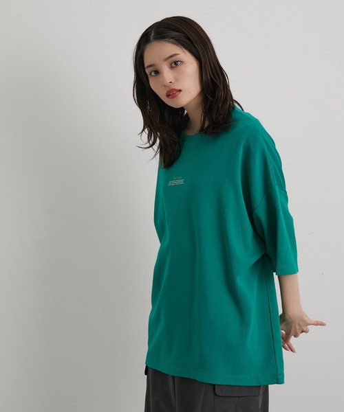 JUNRED（ジュンレッド）の「2カラーポイントハーフスリーブプルオーバー（Tシャツ/カットソー・メンズ・グレー/グリーン/ブルー/ホワイト・M/S/L）」の3枚目の写真