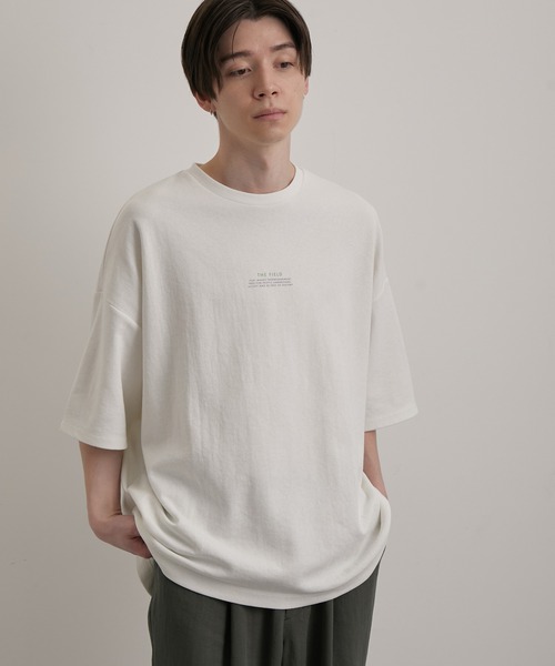 JUNRED（ジュンレッド）の「2カラーポイントハーフスリーブプルオーバー（Tシャツ/カットソー・メンズ・グレー/グリーン/ブルー/ホワイト・M/S/L）」の5枚目の写真