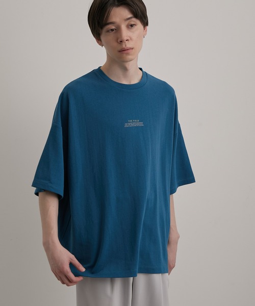 JUNRED（ジュンレッド）の「2カラーポイントハーフスリーブプルオーバー（Tシャツ/カットソー・メンズ・グレー/グリーン/ブルー/ホワイト・M/S/L）」の8枚目の写真