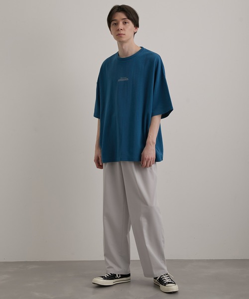 JUNRED（ジュンレッド）の「2カラーポイントハーフスリーブプルオーバー（Tシャツ/カットソー・メンズ・グレー/グリーン/ブルー/ホワイト・M/S/L）」の14枚目の写真