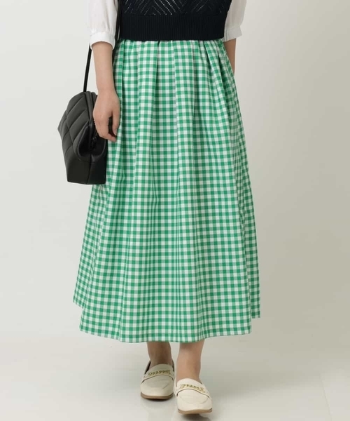 a.v.v(アーヴェヴェ)の「ギンガムチェックボリュームスカート(スカート・レディース・グリーン/ブラック・36/38/40/34/42)」の10枚目の写真