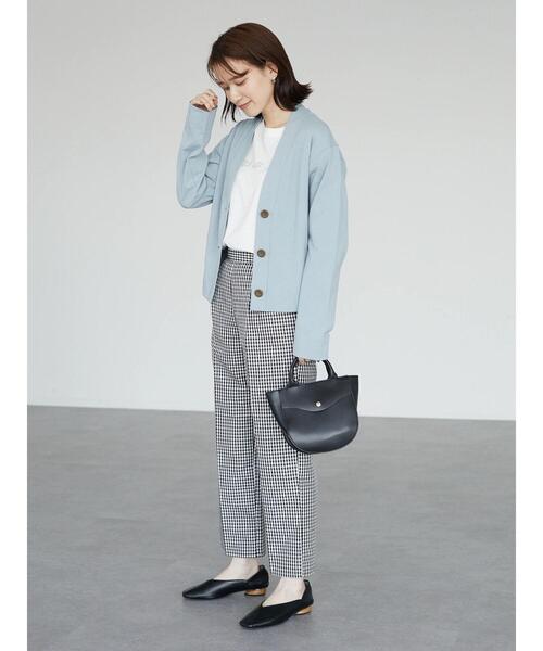 Green　Parks（グリーンパークス）の「カットソーVネックカーディガン（カーディガン/ボレロ・レディース・ライトグレー/ブルー/グリーン・FREE）」の7枚目の写真