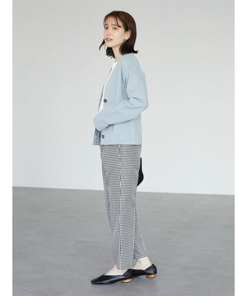 Green　Parks（グリーンパークス）の「カットソーVネックカーディガン（カーディガン/ボレロ・レディース・ライトグレー/ブルー/グリーン・FREE）」の8枚目の写真