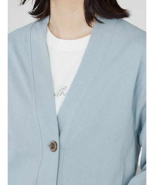 Green　Parks（グリーンパークス）の「カットソーVネックカーディガン（カーディガン/ボレロ・レディース・ライトグレー/ブルー/グリーン・FREE）」の12枚目の写真