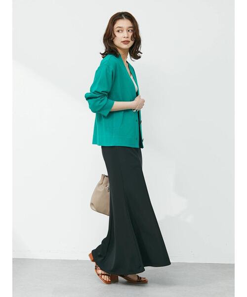 Green　Parks（グリーンパークス）の「カットソーVネックカーディガン（カーディガン/ボレロ・レディース・ライトグレー/ブルー/グリーン・FREE）」の16枚目の写真