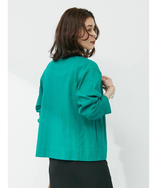 Green　Parks（グリーンパークス）の「カットソーVネックカーディガン（カーディガン/ボレロ・レディース・ライトグレー/ブルー/グリーン・FREE）」の19枚目の写真