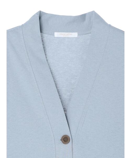 Green　Parks（グリーンパークス）の「カットソーVネックカーディガン（カーディガン/ボレロ・レディース・ライトグレー/ブルー/グリーン・FREE）」の22枚目の写真