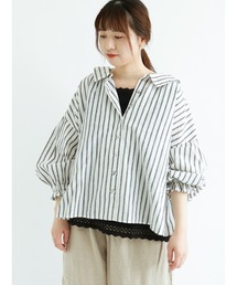 Samansa Mos2 | ギャザーはおりブラウス(シャツ/ブラウス)