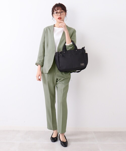 DRESKIP(ドレスキップ)の「◆ウエストイージーテーパードパンツ【セットアップ可】(その他パンツ・レディース・オリーブ/ブラック・03/04/02)」の3枚目の写真